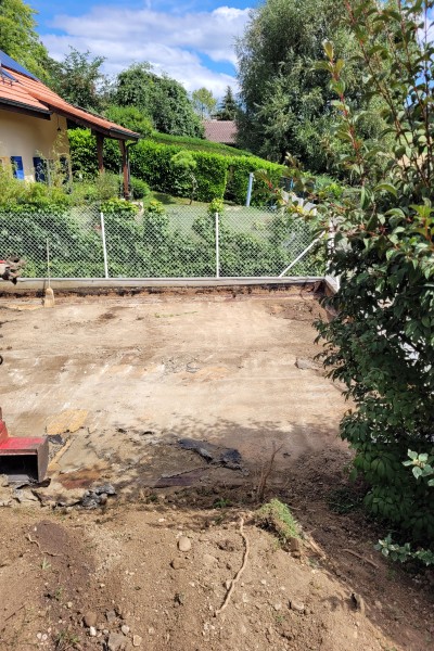 Terrassement au dessus de garage