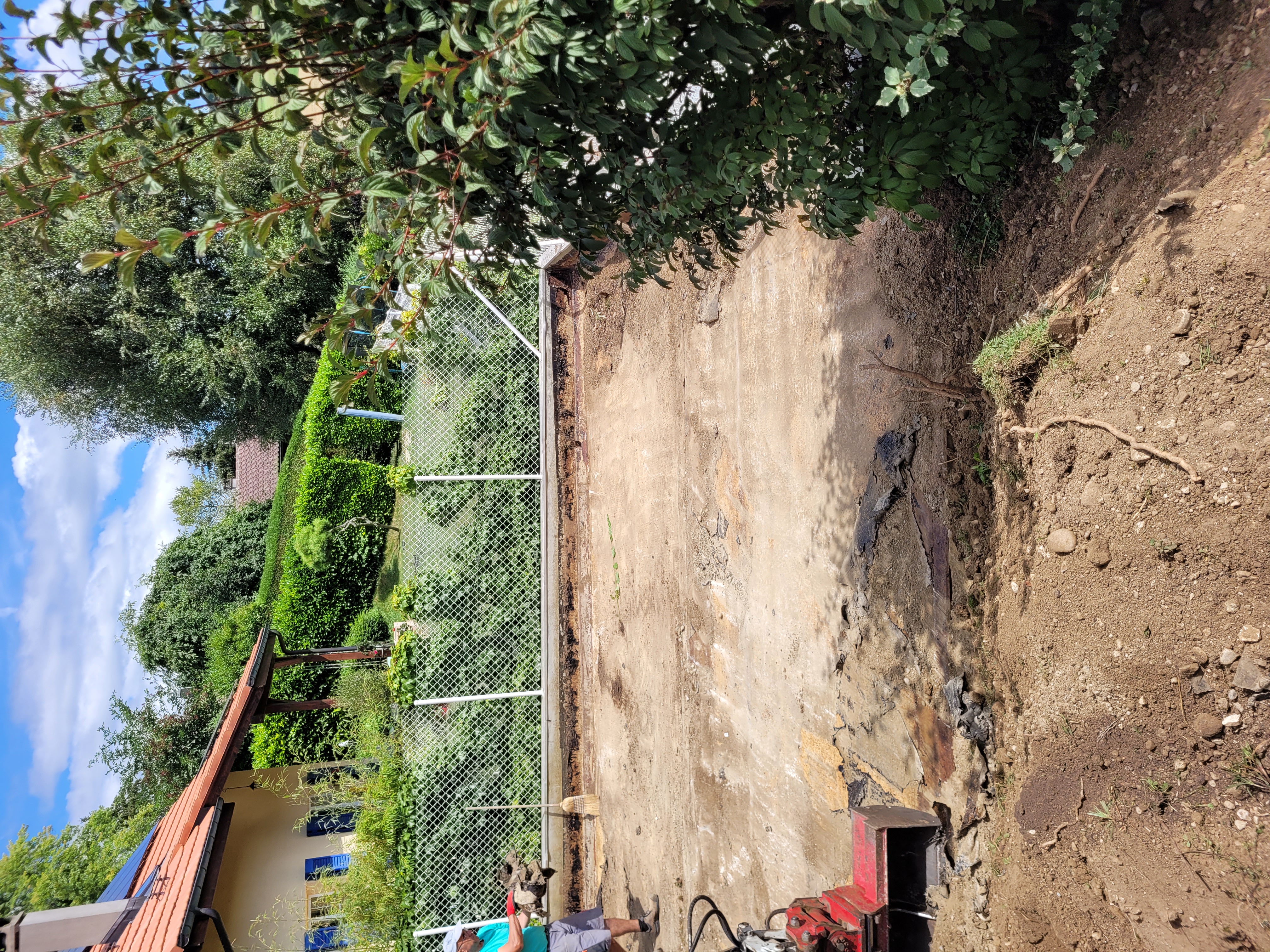 Terrassement au dessus de garage